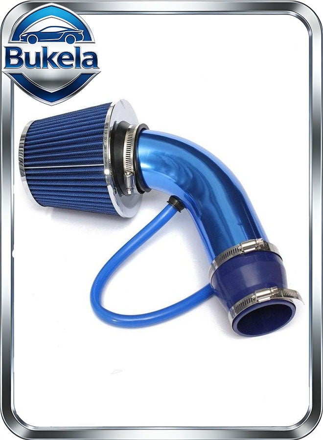 Bukela 76mm Universal Car Air Intake Kit High Flow Cold Air Intake Induction Pipe Hose Kit with Modification Air Filter Compatiable with 76mm or 64mm Air Intake Hose - Image 1